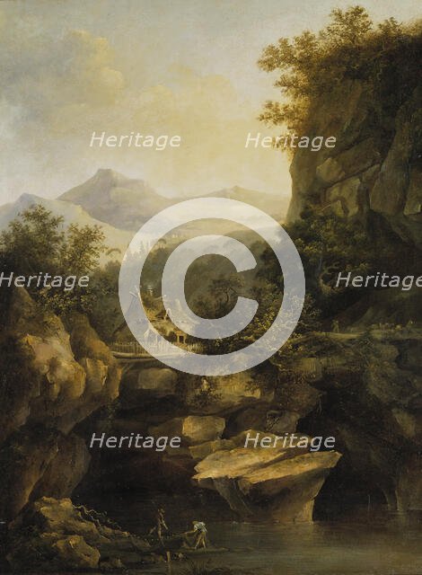 Mountainous Landscape with a Farm, 1803. Creator: Louis Belanger.