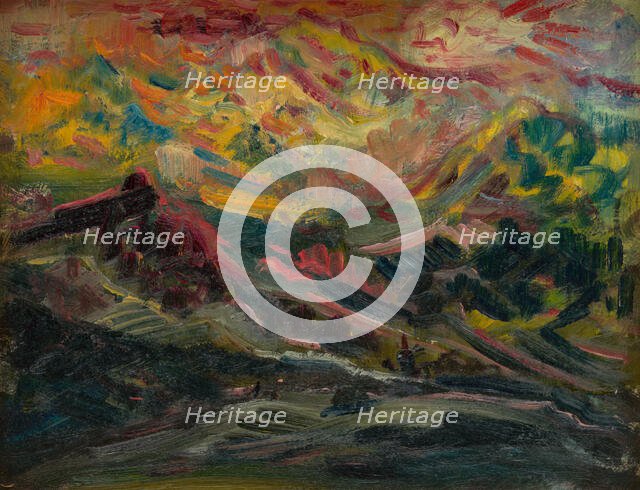 Sunset in the Mountains, 1940-1944. Creator: Arnold Peter Weisz-Kubincan.