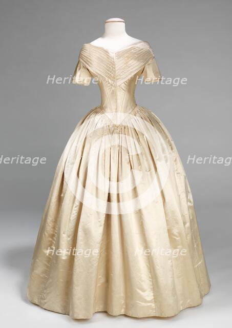 Evening dress, American, 1840-42. Creator: Unknown.