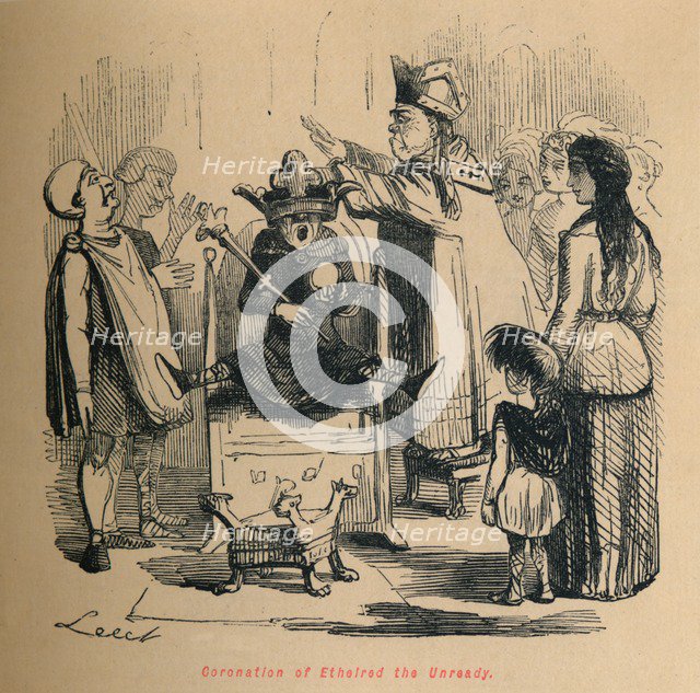 'Coronation of Ethelred the Unready', c1860, (c1860). Artist: John Leech.