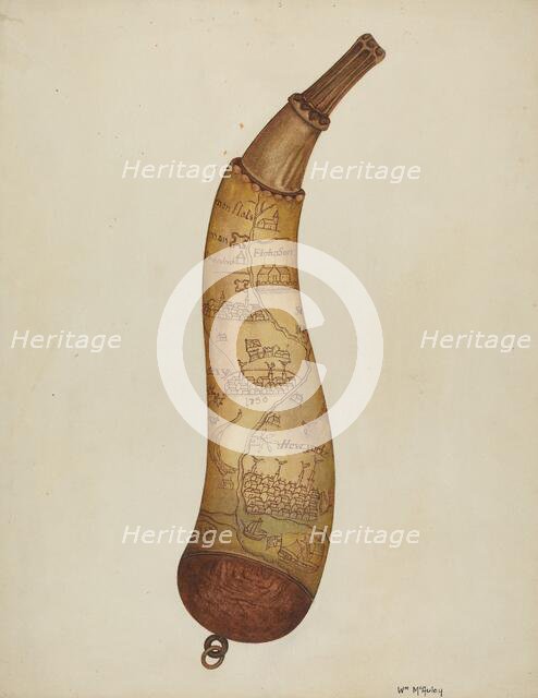 Powder Horn, c. 1940. Creator: William McAuley.