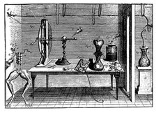 Luigi Galvani's experiments with electricity, 1791. Artist: Unknown