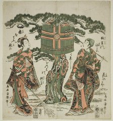 The Actors Ichimura Kamezo I as Jo and Ichimura Kichigoro as Uba in a scene from Takasago, c. 1760. Creator: Torii Kiyohiro.