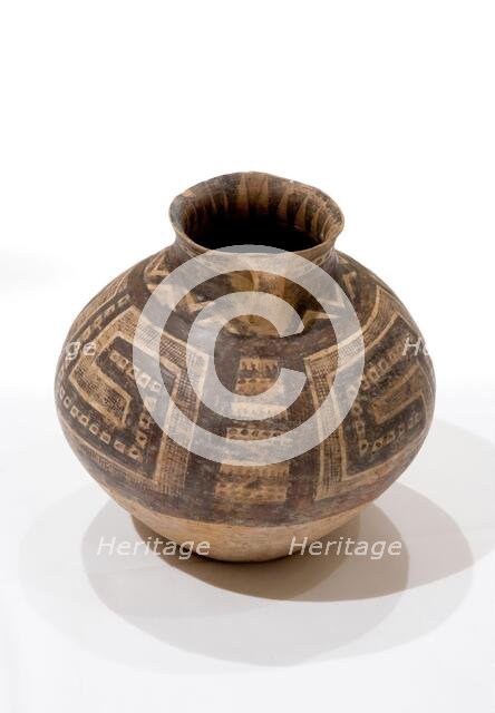 Jar with hatched and rectangular meander design, about 2200-2000 B.C.E.. Creator: Unknown.