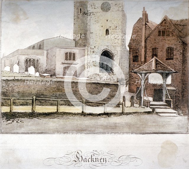 View of the Church of St John at Hackney, London, c1795. Artist: Anon