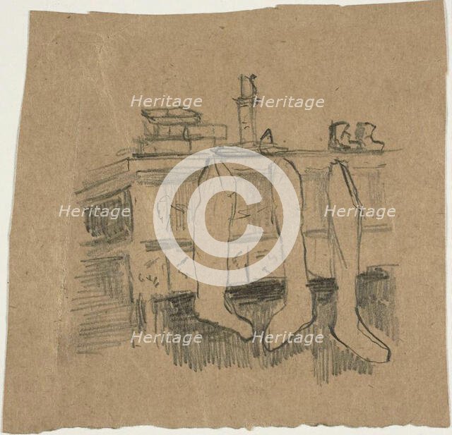 Christmas Stockings Hanging Over the Fireplace, n.d. Creator: William Michael Harnett.