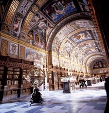 Interior of the Library of the Monastery of San Lorenzo de El Escorial.
