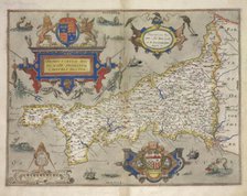 Map of Cornwall, 1579.  Creator: Christopher Saxton.