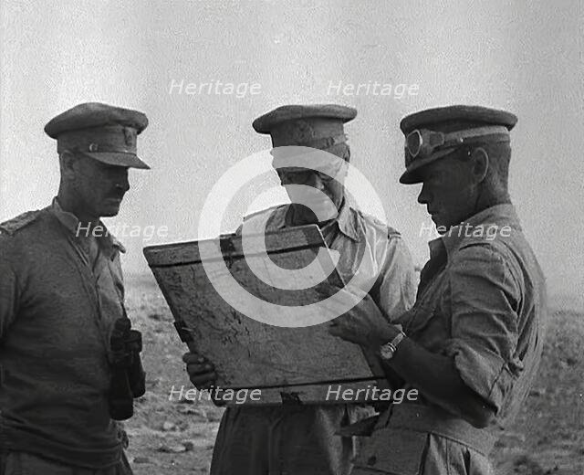 British Officers Planning at El Alamein, 1942. Creator: British Pathe Ltd.