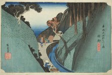 Okabe: Utsu Mountain (Okabe, Utsu no yama), from the series "Fifty-three Stations of..., c. 1833/34. Creator: Ando Hiroshige.