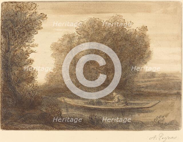 Bend in the River (Un coin de riviere). Creator: Alphonse Legros.