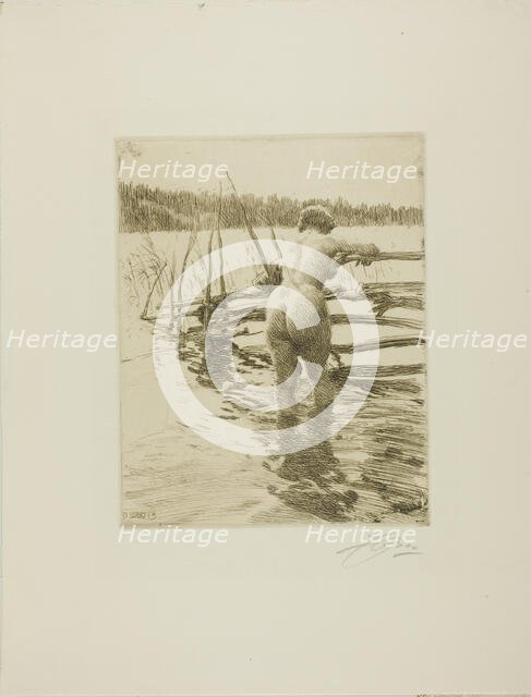 The Fence, 1913. Creator: Anders Leonard Zorn.