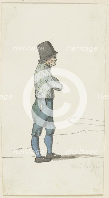 A boatman's profile, c1840s. Creator: Jakob Dielmann.