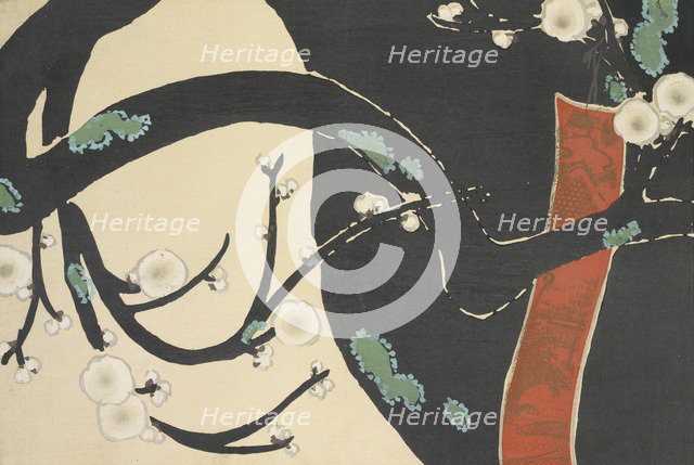 Ume, from Momoyo-gusa (The World of Things) Vol II, pub.1909 (colour block woodcut)