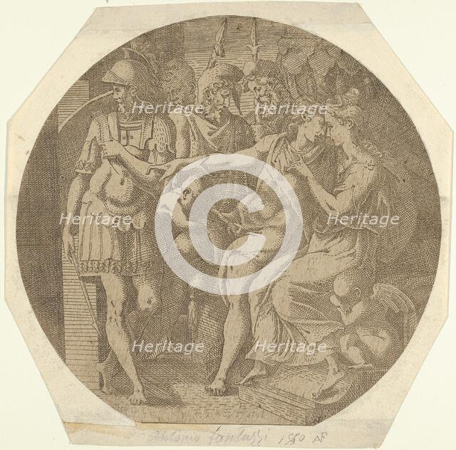 A Man Saying his Farewells to a Woman, 1540-45. Creator: Antonio Fantuzzi.