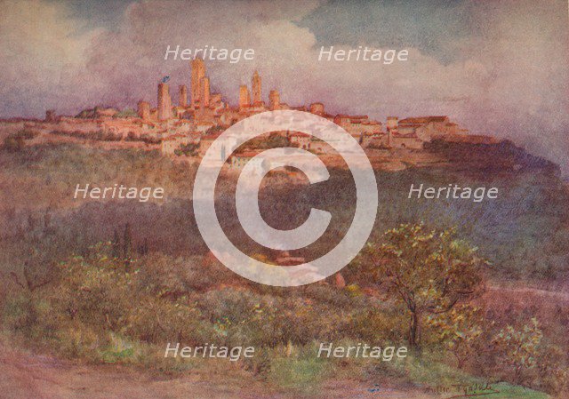 'San Gimignano of Val D'Elsa', c1900 (1913). Artist: Walter Frederick Roofe Tyndale.