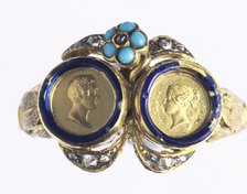 A gold ring, with portraits of Queen Victoria and Prince Albert, 1840. Artist: Rundell, Bridge and Rundell