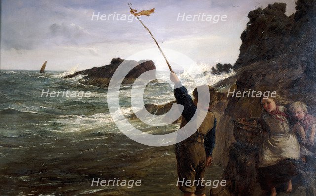 'Caught by the Tide', 1869. Artist: James Clarke Hook