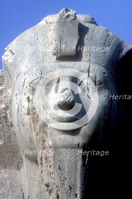 Head detail of Alabaster Sphinx, Memphis, Egypt, 18th or 19th Dynasty, c14th-13th century BC. Artist: Unknown