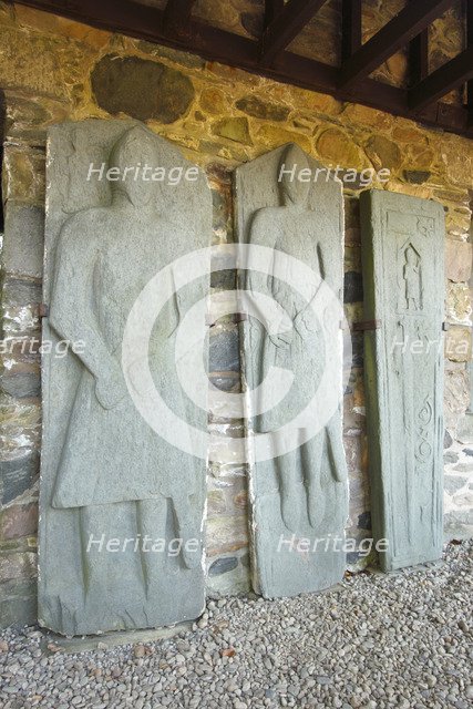 Medieval stone grave slabs, Kilberry, Argyll and Bute, Scotland.