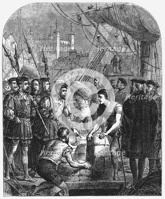 The Bible being smuggled into England, 1536 (1877). Artist: Unknown