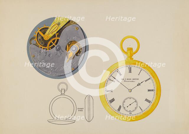 Watch Dial and Frame, c. 1936. Creator: Harry G Aberdeen.