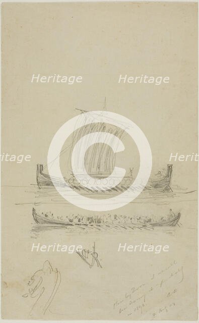 Sketch of Captain Anderson's Sailing Vessel, 1893. Creator: Anders Leonard Zorn.