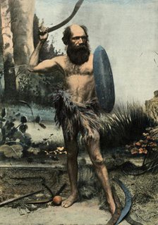 'Indigene Australien Arme Du Boumerang', (Aborigine armed with a Boomerang), 1900. Creator: Unknown.