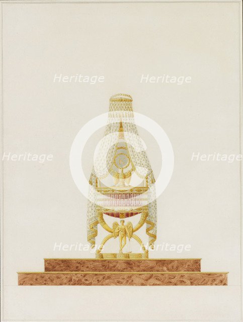 Design of the Bassinet for His Majesty the King of Rome, 1811. Artist: Percier, Charles (1764-1838)