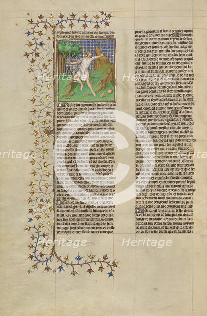 Hercules Poisoned by the Shirt of Nessus; Des cas des nobles hommes et femmes, about 1413-1415. Creators: Boucicaut Master, Workshop of the Boucicaut Master.
