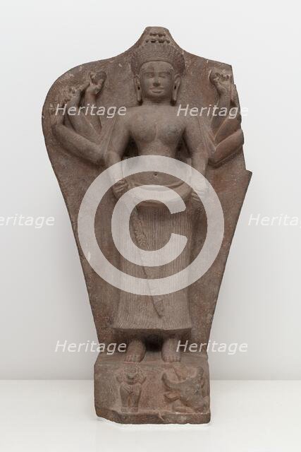 Goddess Durga Slaying the Buffalo Demon (Mahishasuramardini), Angkor period, 10th century. Creator: Unknown.