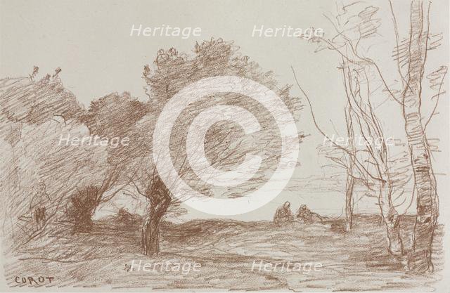Willows and Poplars, 1871. Creator: Jean Baptiste Camille Corot (French, 1796-1875); Robaut.