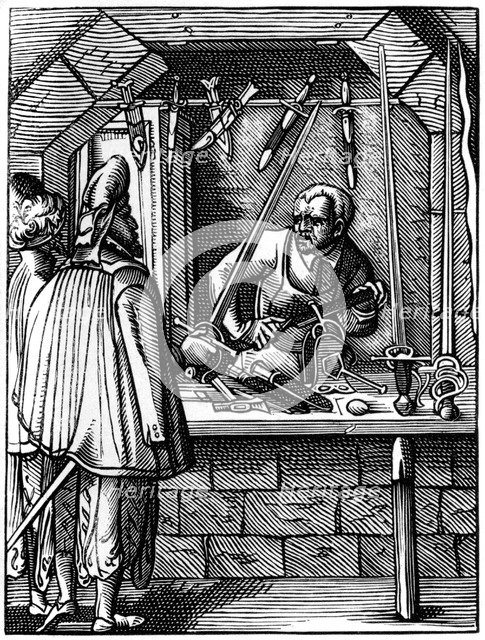 Sword maker, 16th century (1849).Artist: Jost Amman