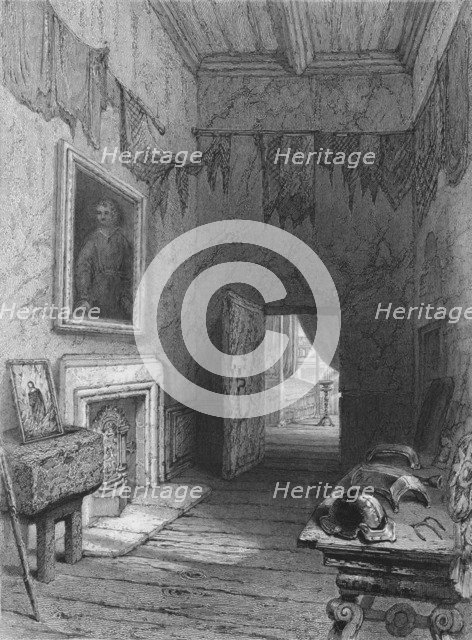 'Queen Mary's Closet, Holyrood. (Scene of the Murder of Rizzio)', c1850. Artist: Ebenezer Challis.