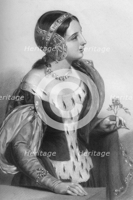 Isabella of France (1295-1358), queen consort of King Edward II, 1851.Artist: H Austin