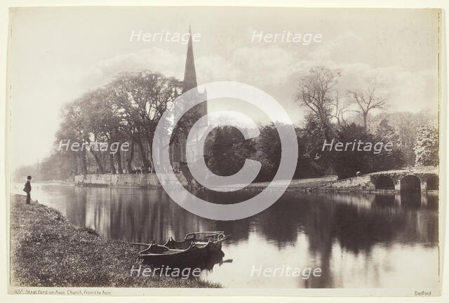 Stratford-on-Avon, Church from the Avon, 1860/94. Creator: Francis Bedford.
