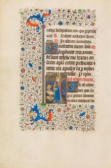 Saint John the Evangelist with the Poisoned Chalice; Book of Hours, about 1440-1450. Creator: Workshop of the Bedford Master.