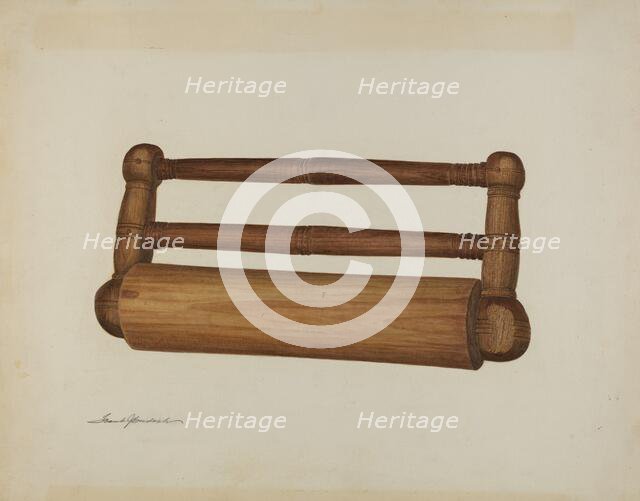 Pa. German Rolling Pin, c. 1941. Creator: Frank Budash.