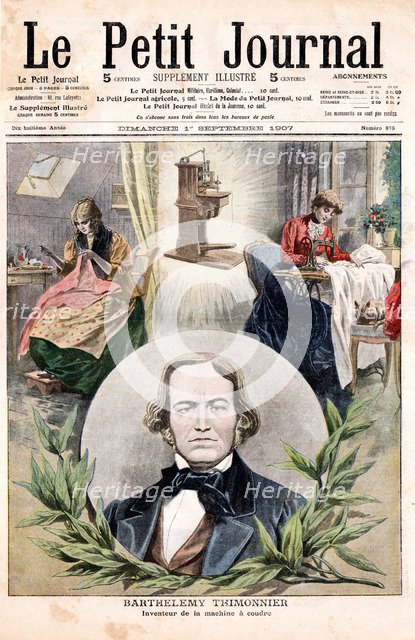 Portrait of Barthélemy Thimonnier (1793-1857), 1907.