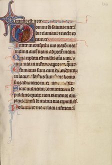 Initial D: Core Burning His Son; Bute Psalter, text and illumination about 1285. Creator: Bute Master.