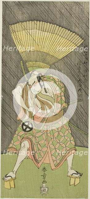 The Actor Otani Hiroji III, Probably as Ukishima Daihachi in the Play Shinasadame Soma..., c. 1770. Creator: Shunsho.