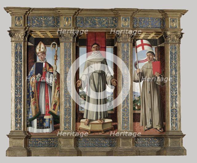 Saint Louis of Toulouse, Saint Francis, and the Blessed John Capistrano, c1499-1500. Creator: Cristoforo Caselli.