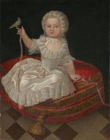 Girl on a Hassock, 18th century. Creator: Unknown.