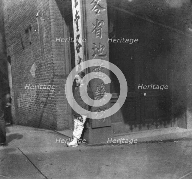 The drug store sign, Chinatown, San Francisco, between 1896 and 1906. Creator: Arnold Genthe.