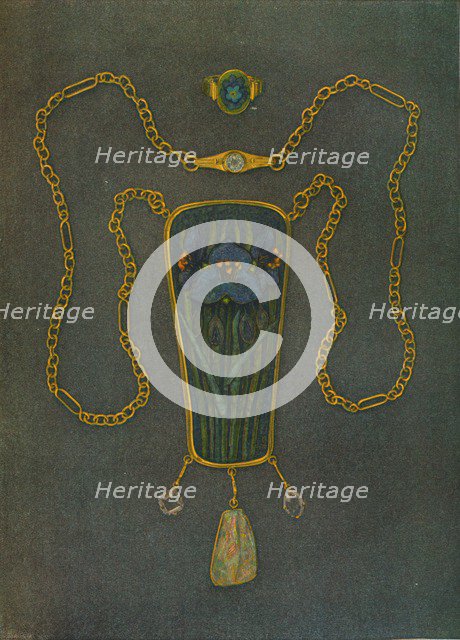 'A Necklet in Gold, Enamel and Precious Stones, c1901. Artist: Nelson Ethelred Dawson