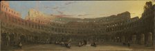 The interior of the Colosseum at dawn, c. 1850.