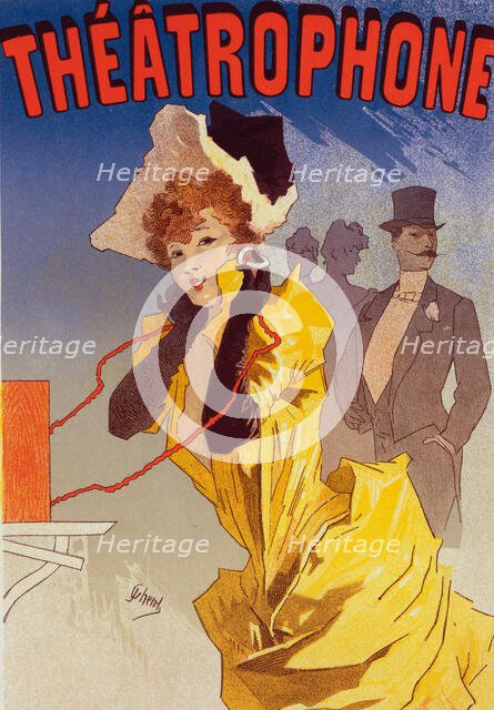 Affiche pour la Compagnie de "Théâtrophone"., c1896. Creator: Jules Cheret.