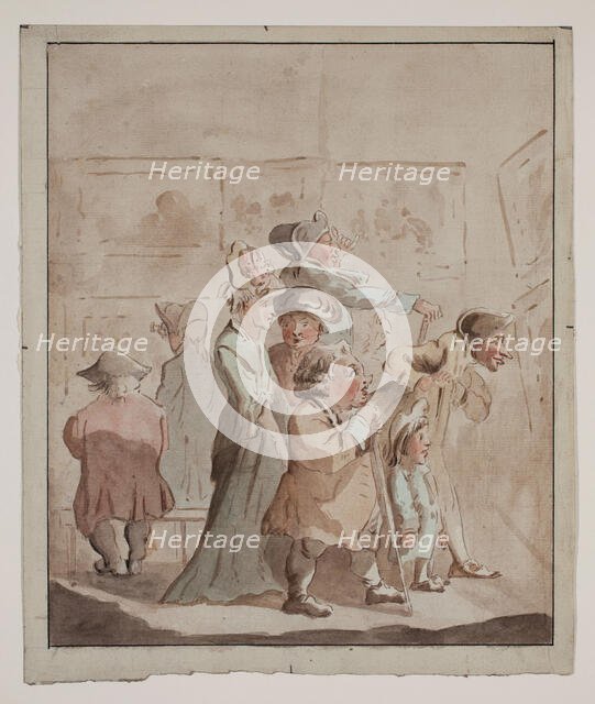 An Exhibition of Paintings, late 18th century. Creator: Unknown.