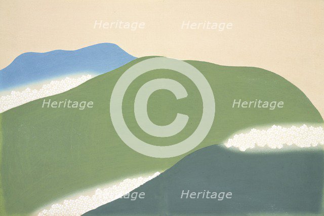 Yoshino, from Momoyo-gusa (The World of Things) Vol III, pub.1910 (colour block woodcut)