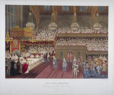 Coronation banquet of King George IV, Westminster Hall, London, 1821 (1824).                         Artist: Robert Havell 